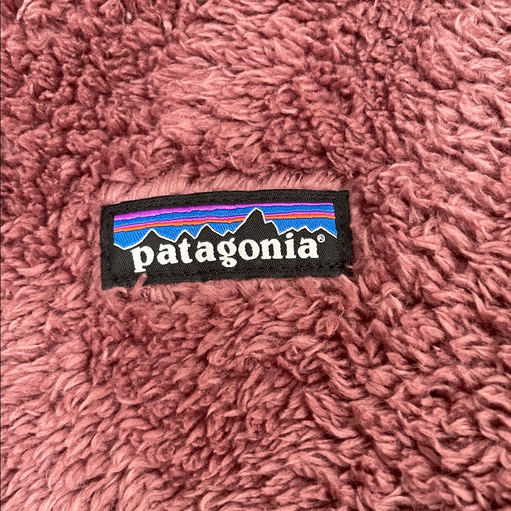 Patagonia Los Gatos Mauve 1/4 Zip Teddy Fleece Jacket Women’s Size Medium - Picture 2 of 4